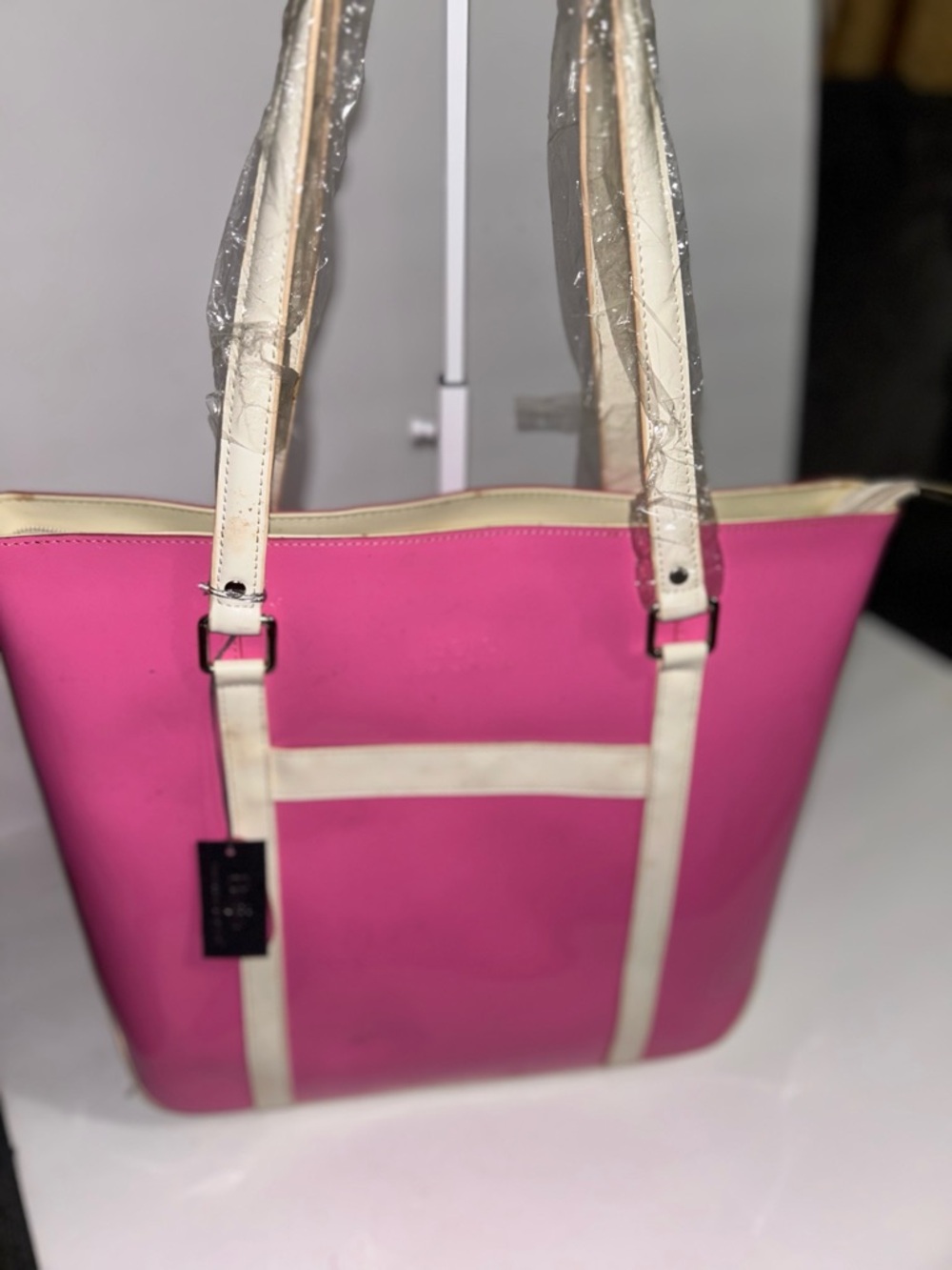 Beijo Pink Tote with Cream Trim